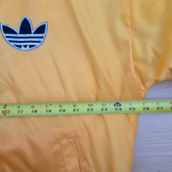 Rare Vintage 80s Adidas Satin Varsity Jacket Run DMC Size L Yellow Navy Street - Picture 8 of 9